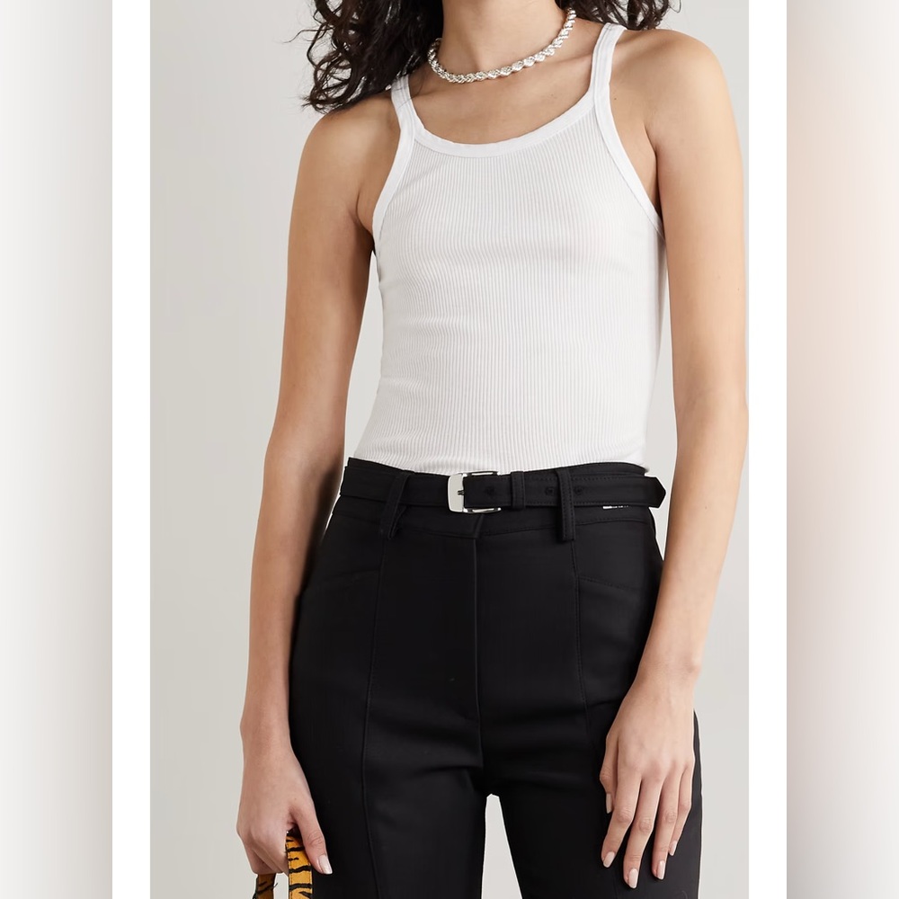 Re/Done Hanes White Ribbed Tank